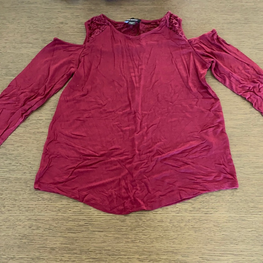 Joe Boxer Off the Shoukder Maroon Top